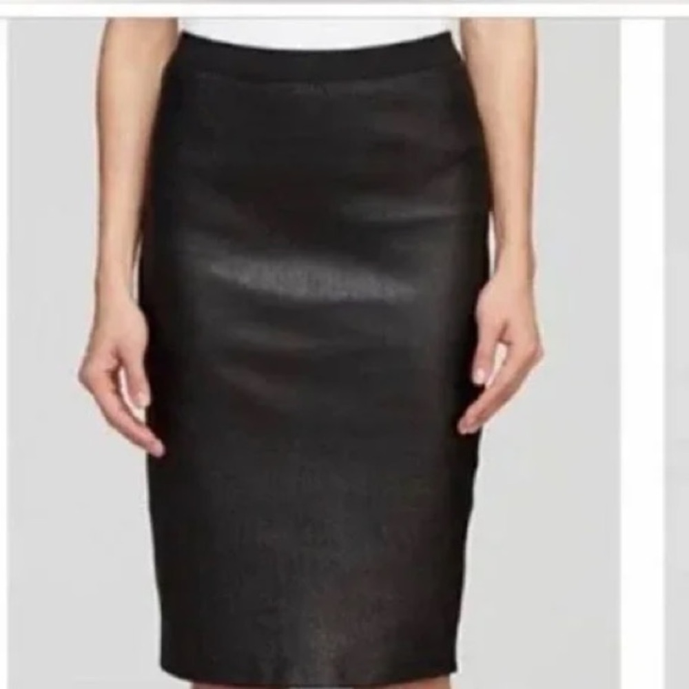 Helmut Lang Black Lamb Leather Pencil Skirt